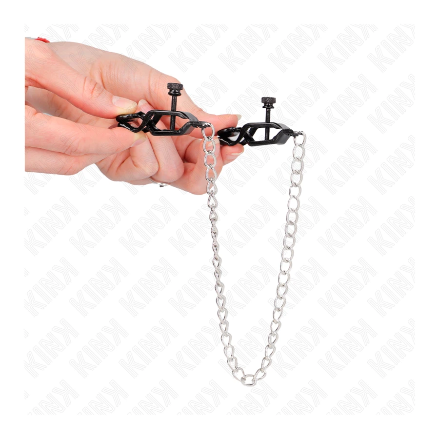 KINK - FLACHE KETTE NIPPELKLEMMEN SILBER 30 CM